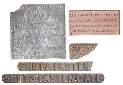 Lot 271 - Railway Interest - A Group of Four Cast Iron Signs