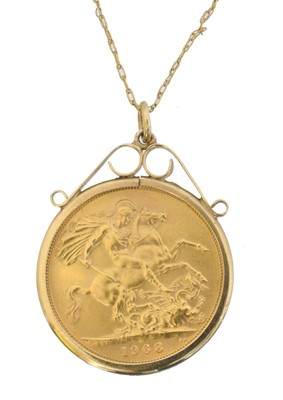 Lot 87 - An Elizabeth II sovereign pendant.