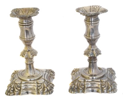 Lot 212 - A pair of Elizabeth II silver candlesticks