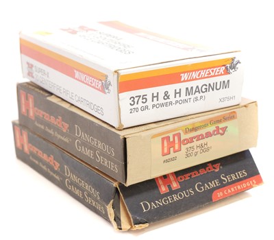 Lot 546 - Collection of fifty six rounds of .375 H&H...