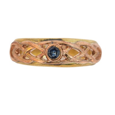 Lot 172 - A 9ct gold Clogau sapphire band ring.