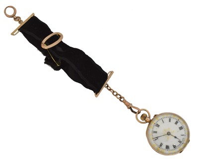 Lot 242 - A 9ct gold fob watch.