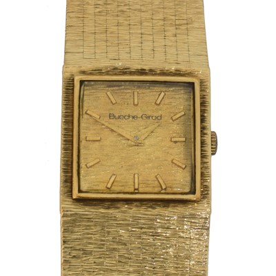 Lot 220 - A 1970s 9ct gold Bueche Girod manual wind wristwatch.
