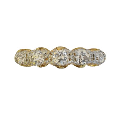 Lot 175 - A diamond five stone ring.