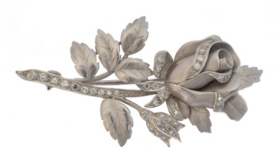 Lot 11 - A diamond floral brooch.