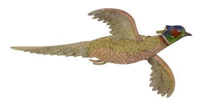Lot 2 - An early 20th century enamel pheasant brooch.
