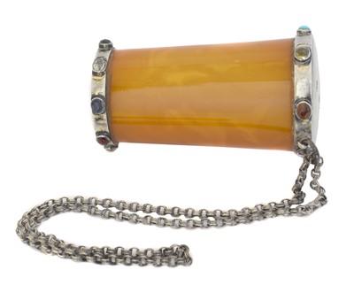 Lot 171 - A late 19th/early 20th century gem-set parasol handle terminal by Child & Child.