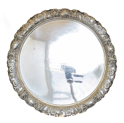 Lot 89 - A Victorian silver salver.