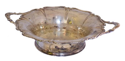 Lot 44 - An Edward VII silver twin handled dish.