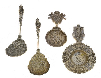 Lot 64 - Four silver sifter spoons.