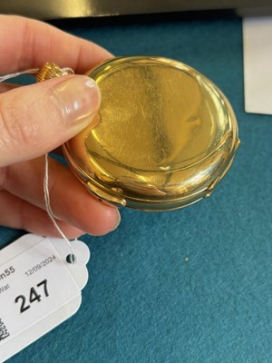 Lot 247 - An 18ct gold half hunter chronograph calendar minute repeater pocket watch by S. Smith & Son Ltd.