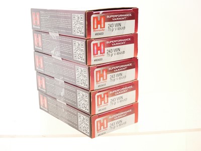 Lot 484 - Hornady .243 Winchester ammunition, one...