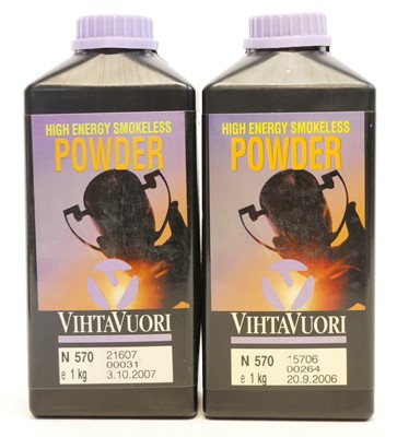 Lot 548 - Two tubs of VihtaVuori smokeless powder N570...