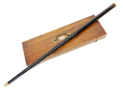 Lot 30 - 19th century Air Cane in case enscribed Lt Y...