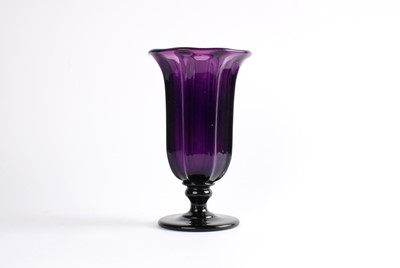 Lot 147 - Pattern Moulded Amethyst Glass Celery Vase