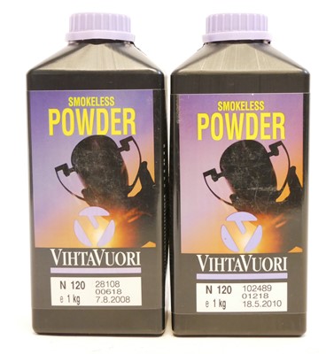 Lot 541 - Two tubs of VihtaVuori smokeless powder N120...