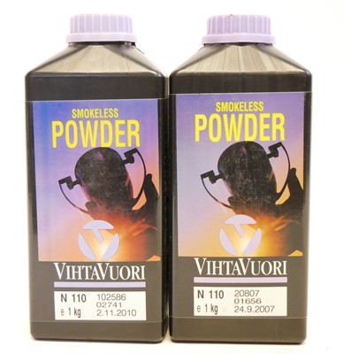 Lot 542 - Two tubs of VihtaVuori smokeless powder N110...