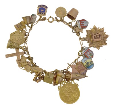 Lot 49 - A charm bracelet.