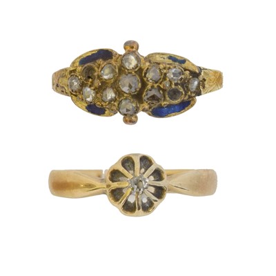 Lot 161 - Two diamond dress rings.