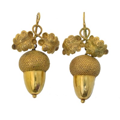 Lot 62 - A pair of Victorian drop earrings.