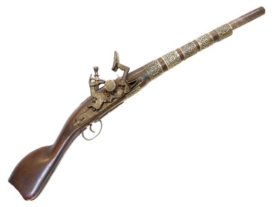 Lot 31 - Indian snaphaunce lock 26 bore carbine, 16inch...