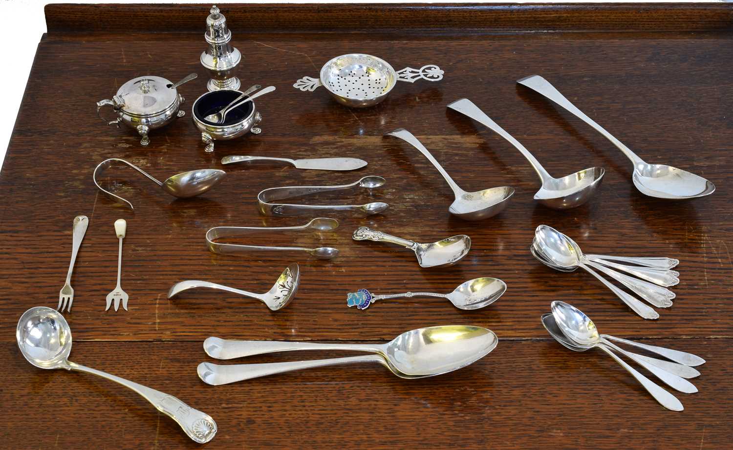 Lot 43 - A selection of silver flatware.