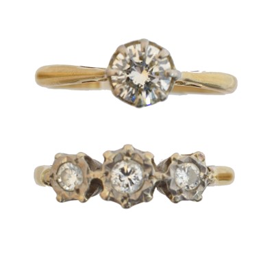 Lot 146 - Two diamond dress rings.
