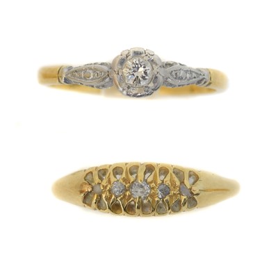 Lot 93 - Two diamond dress rings.