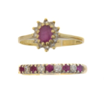 Lot 91 - Two 9ct gold gem-set rings.