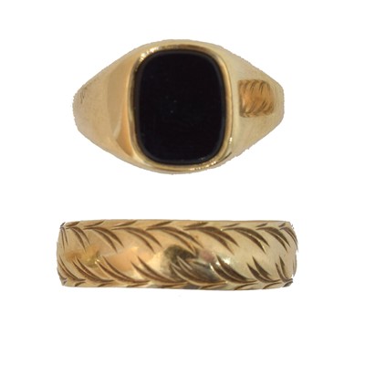 Lot 95 - Two 9ct gold rings.
