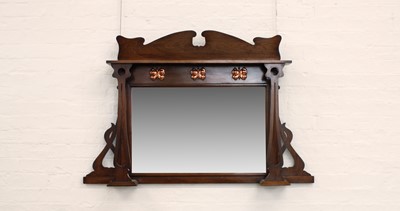Lot 96 - Arts & Crafts Mahogany Overmantle or Wall Mirror