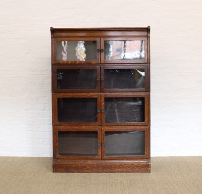 Lot 51 - Oak Barrister's Sectional Bookcase