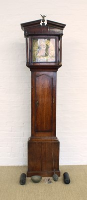 Lot 214 - A Late 18th / Early 19th Century Oak and Mahogany-Crossbanded Eight-Day Longcase Clock by Foster of Sutton