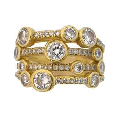 Lot 120 - An 18ct gold diamond medium 'Waterfall' ring by Boodles.