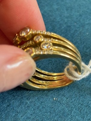 Lot 120 - An 18ct gold diamond medium 'Waterfall' ring by Boodles.