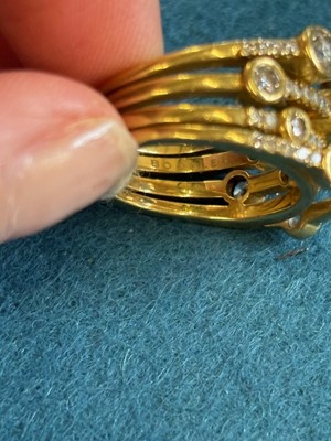 Lot 120 - An 18ct gold diamond medium 'Waterfall' ring by Boodles.