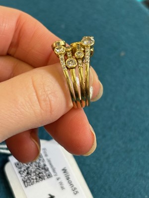 Lot 120 - An 18ct gold diamond medium 'Waterfall' ring by Boodles.