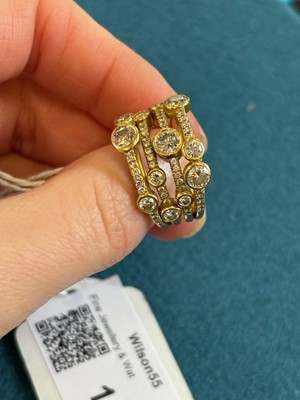 Lot 120 - An 18ct gold diamond medium 'Waterfall' ring by Boodles.
