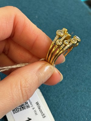 Lot 120 - An 18ct gold diamond medium 'Waterfall' ring by Boodles.