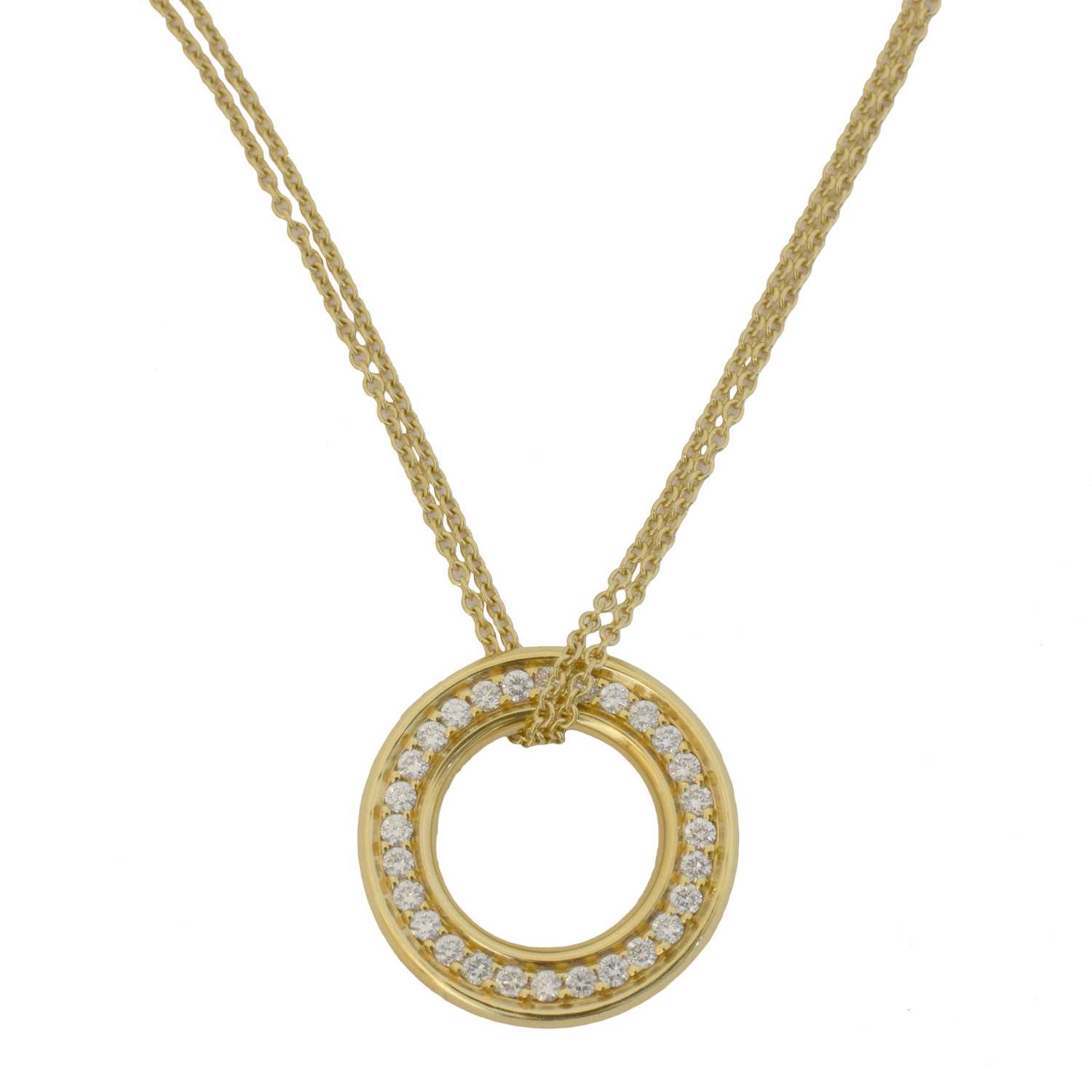 Lot 75 - An 18ct gold diamond medium 'Roulette' pendant by Boodles.