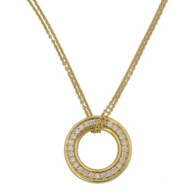 Lot 75 - An 18ct gold diamond medium 'Roulette' pendant by Boodles.