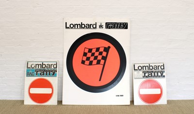 Lot 302 - Three Vintage RAC "Lombard Rally" Plastic Signs