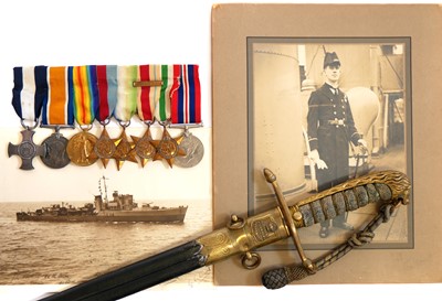 Lot 207 - WWI / WWII D.S.C. medal set and 1856 pattern...