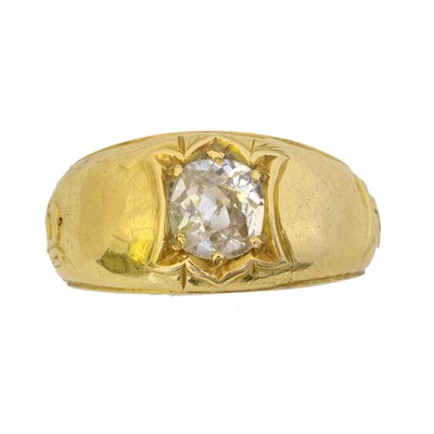 Lot 123 - A Victorian diamond mourning ring.