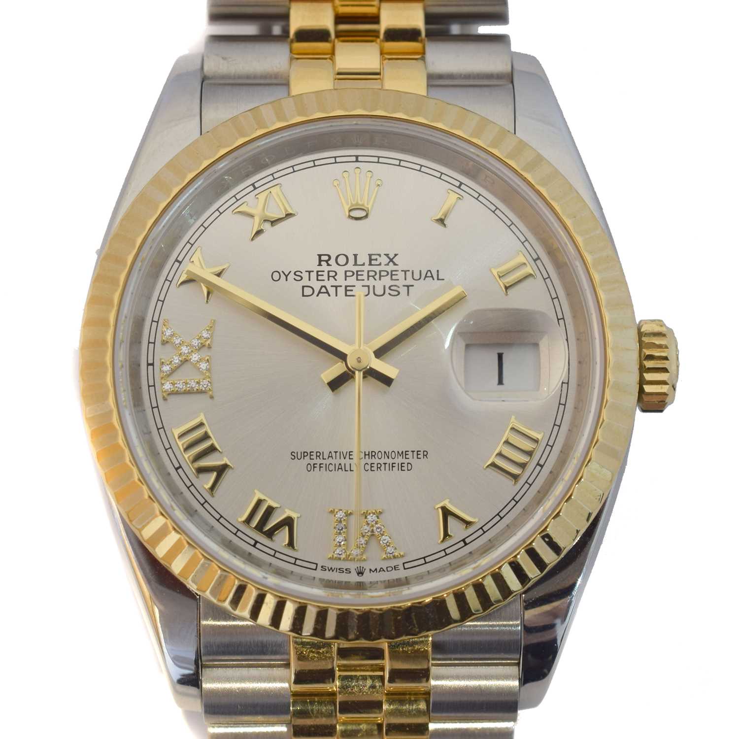 Lot 240 - A steel and gold Rolex Oyster Perpetual Datejust 36 wristwatch, ref 126233.