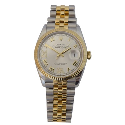 Lot 240 - A steel and gold Rolex Oyster Perpetual Datejust 36 wristwatch, ref 126233.