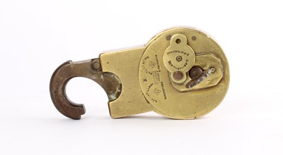 Lot 304 - A Rare and Substantial Victorian Brass Padlock and Key by E. Cotterill & Co. of Birmingham