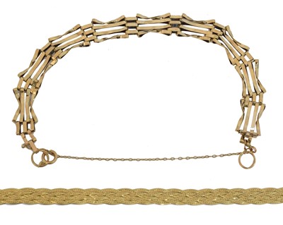 Lot 16 - Two 9ct gold bracelets.