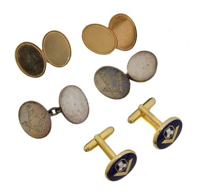 Lot 194 - Three pairs of cufflinks.
