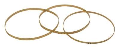 Lot 46 - Three 9ct gold bangles.